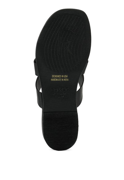 Rag & Co ANGELES Flat Slip On Leather Sandals - Tigbul's Variety Fashion Shop