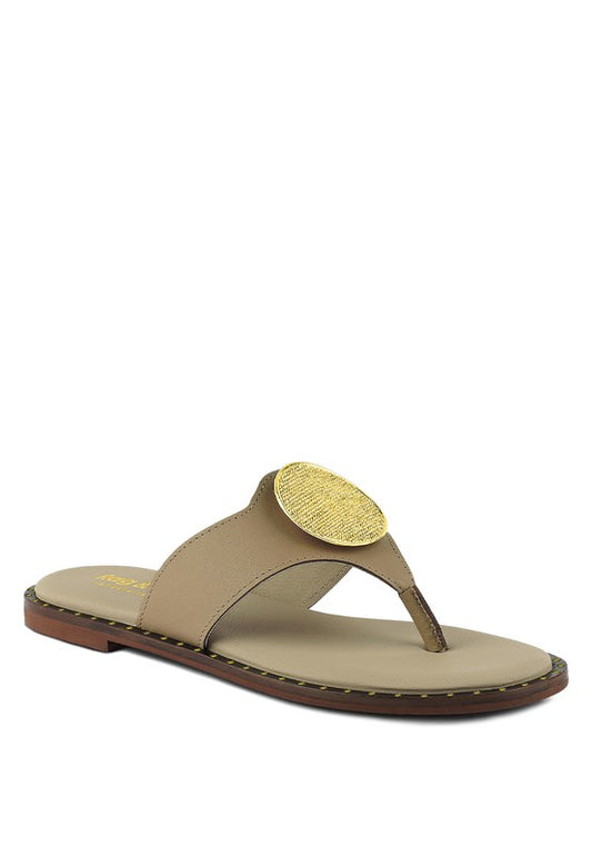 KATHLEEN Embellished Slip-On Thong Sandals - Tigbuls Variety Fashion