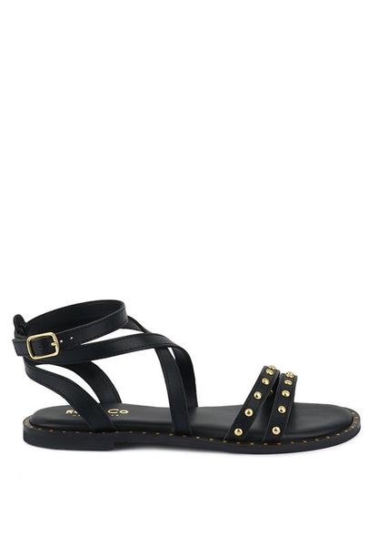 CORRIANE Studs Embellishment Strappy Sandals - Tigbul's Variety Fashion Shop