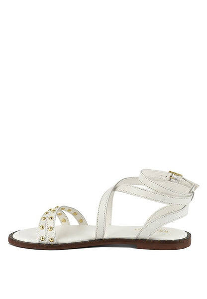 CORRIANE Studs Embellishment Strappy Sandals - Tigbul's Variety Fashion Shop