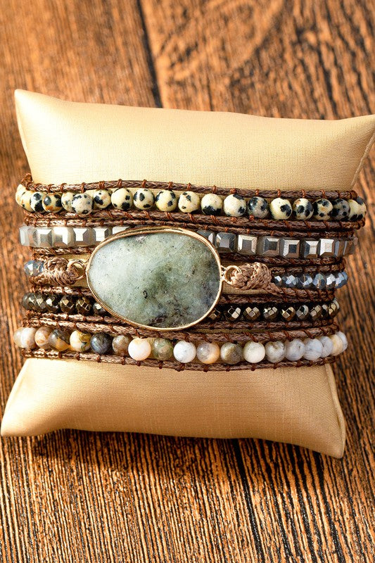34 inch natural stone boho bracelet - Tigbul's Variety Fashion Shop