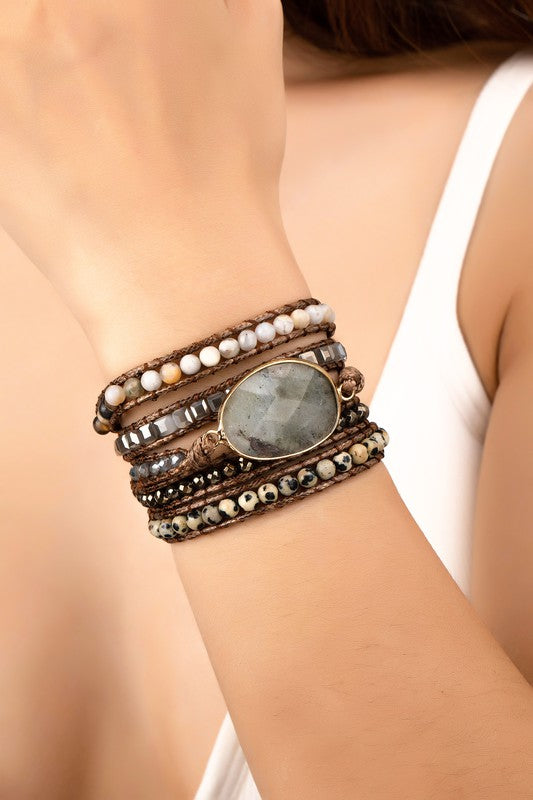 34 inch natural stone boho bracelet - Tigbul's Variety Fashion Shop