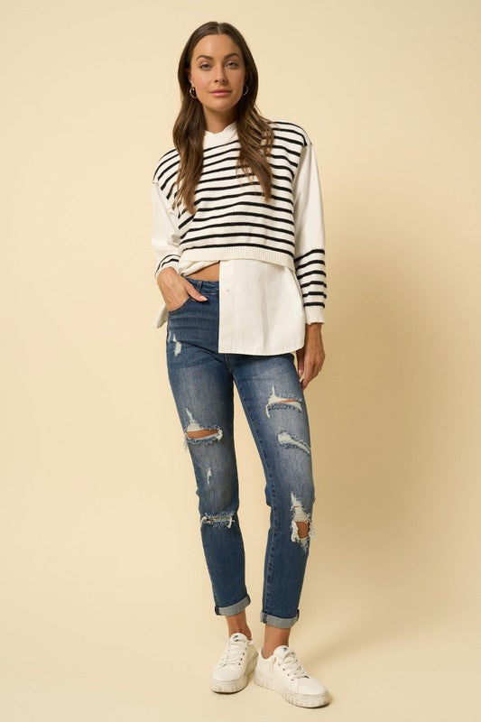 Destroyed Boyfriend Jeans - Tigbul's Variety Fashion Shop