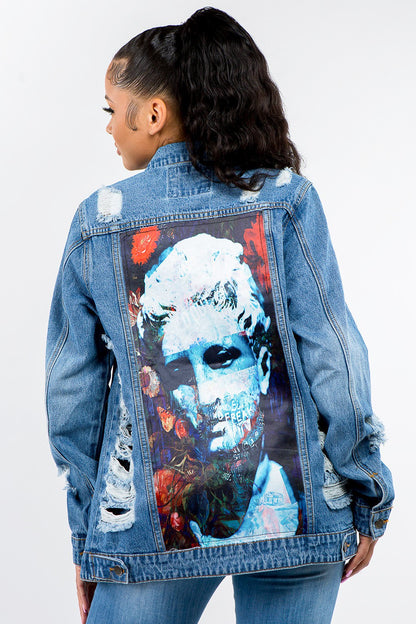 American Bazi Full Size Button Up Distressed Denim Jacket - Tigbul's Variety Fashion Shop