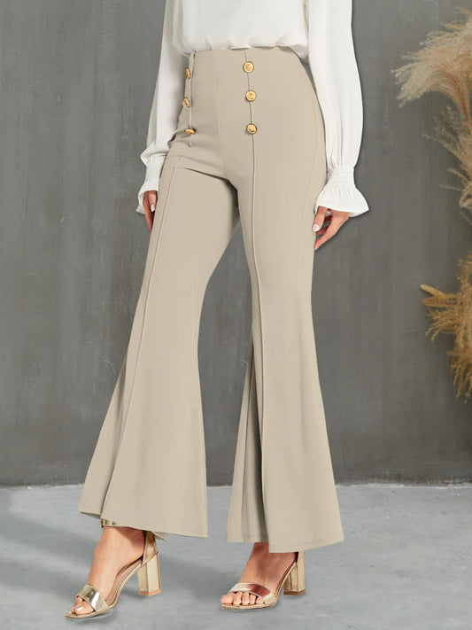 High Waisted Flare Pants - Tigbul's Variety Fashion Shop