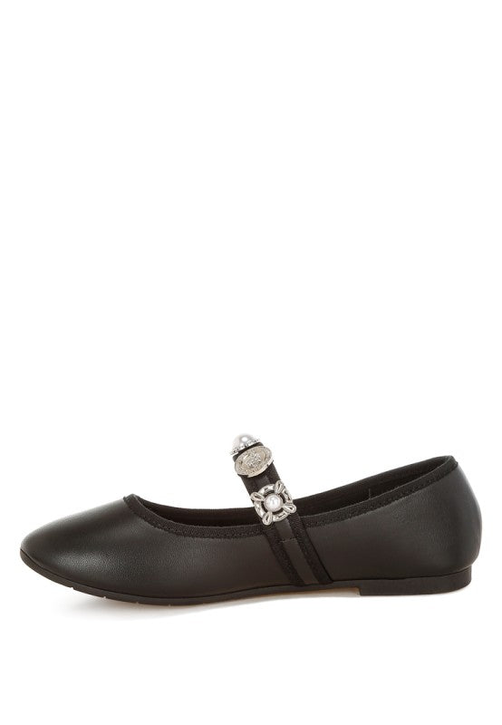 Kavana Charms Embellished Flat Mary Janes - Tigbul's Variety Fashion Shop