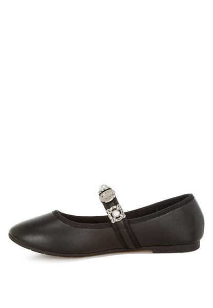 Kavana Charms Embellished Flat Mary Janes - Tigbul's Variety Fashion Shop