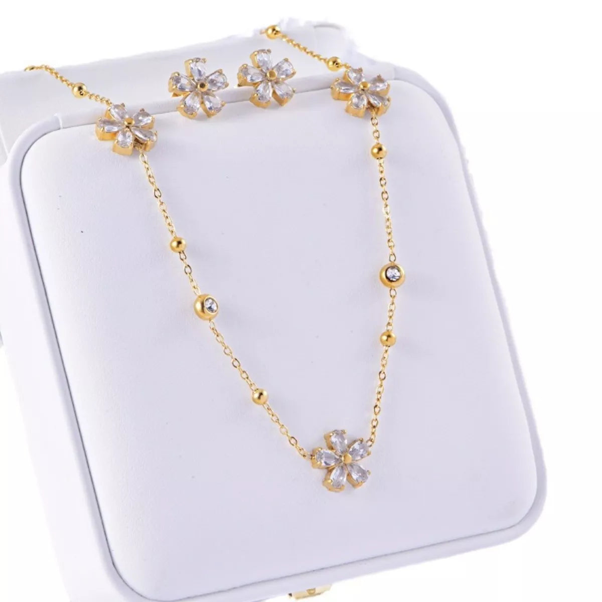 18K Gold-Plated Flower Jewelry Set - Tigbul's Variety Fashion Shop