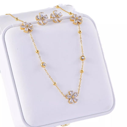 18K Gold-Plated Flower Jewelry Set - Tigbul's Variety Fashion Shop