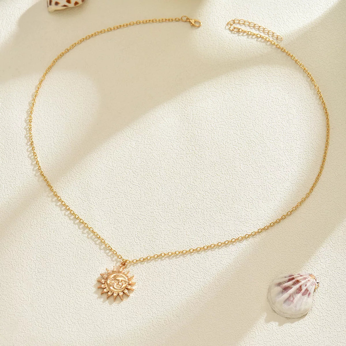 18K Gold-Plated Sunburst Pendant Necklace - Tigbul's Variety Fashion Shop