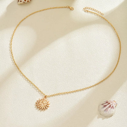 18K Gold-Plated Sunburst Pendant Necklace - Tigbul's Variety Fashion Shop