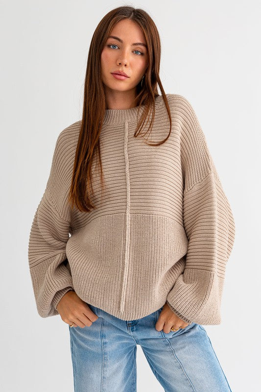 Ribbed Knitted Sweater - Tigbuls Variety Fashion