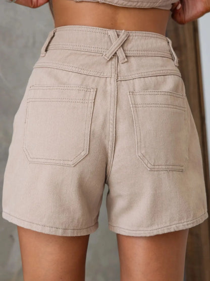 Sleeveless Button-Up Top and Shorts Denim Set - Tigbul's Variety Fashion Shop