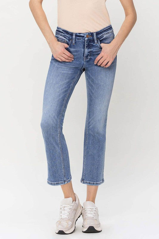 Mid Rise Kick Flared Blue Jeans - Tigbuls Variety Fashion