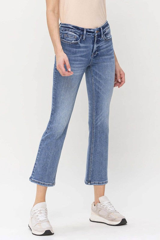 Mid Rise Kick Flared Blue Jeans - Tigbuls Variety Fashion