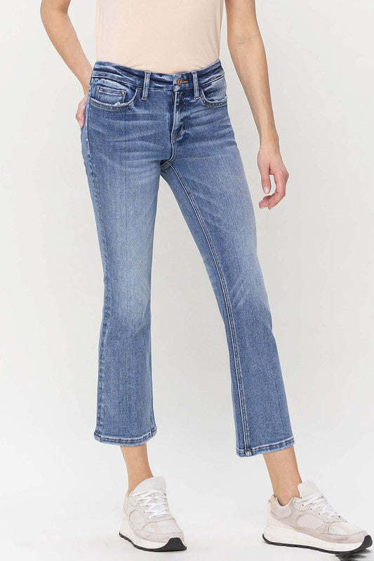 Mid Rise Kick Flared Blue Jeans - Tigbuls Variety Fashion