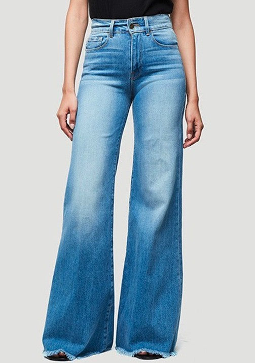 Wide Leg Denim Jeans - Tigbul's Variety Fashion Shop