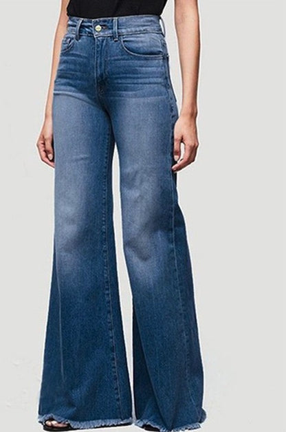 Wide Leg Denim Jeans - Tigbul's Variety Fashion Shop