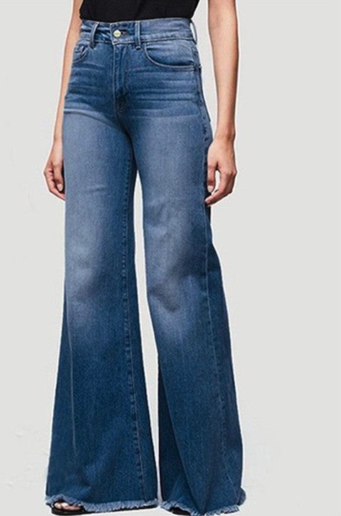 Wide Leg Denim Jeans - Tigbul's Variety Fashion Shop