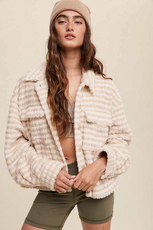 Plaid Fleece Shacket - Tigbul's Variety Fashion Shop