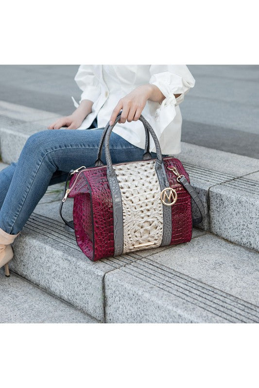 MKF Ember Faux Crocodile-Embossed Satchel by Mia K - Tigbul's Variety Fashion Shop