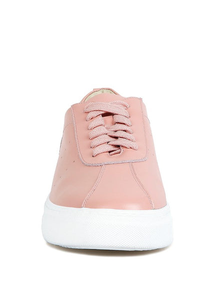 Magull Solid Lace Up Leather Sneakers - Tigbuls Variety Fashion