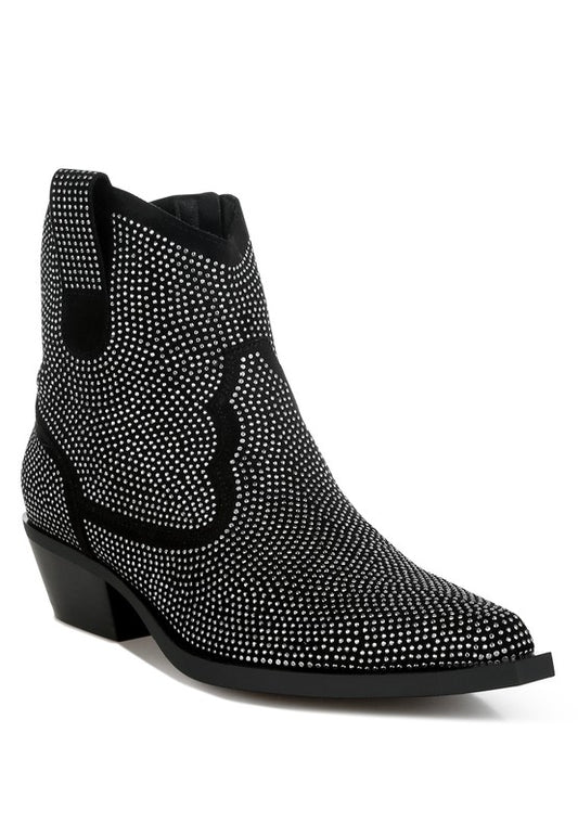 Costello Rhinestones Embellished Cowboy Boots - Tigbul's Variety Fashion Shop