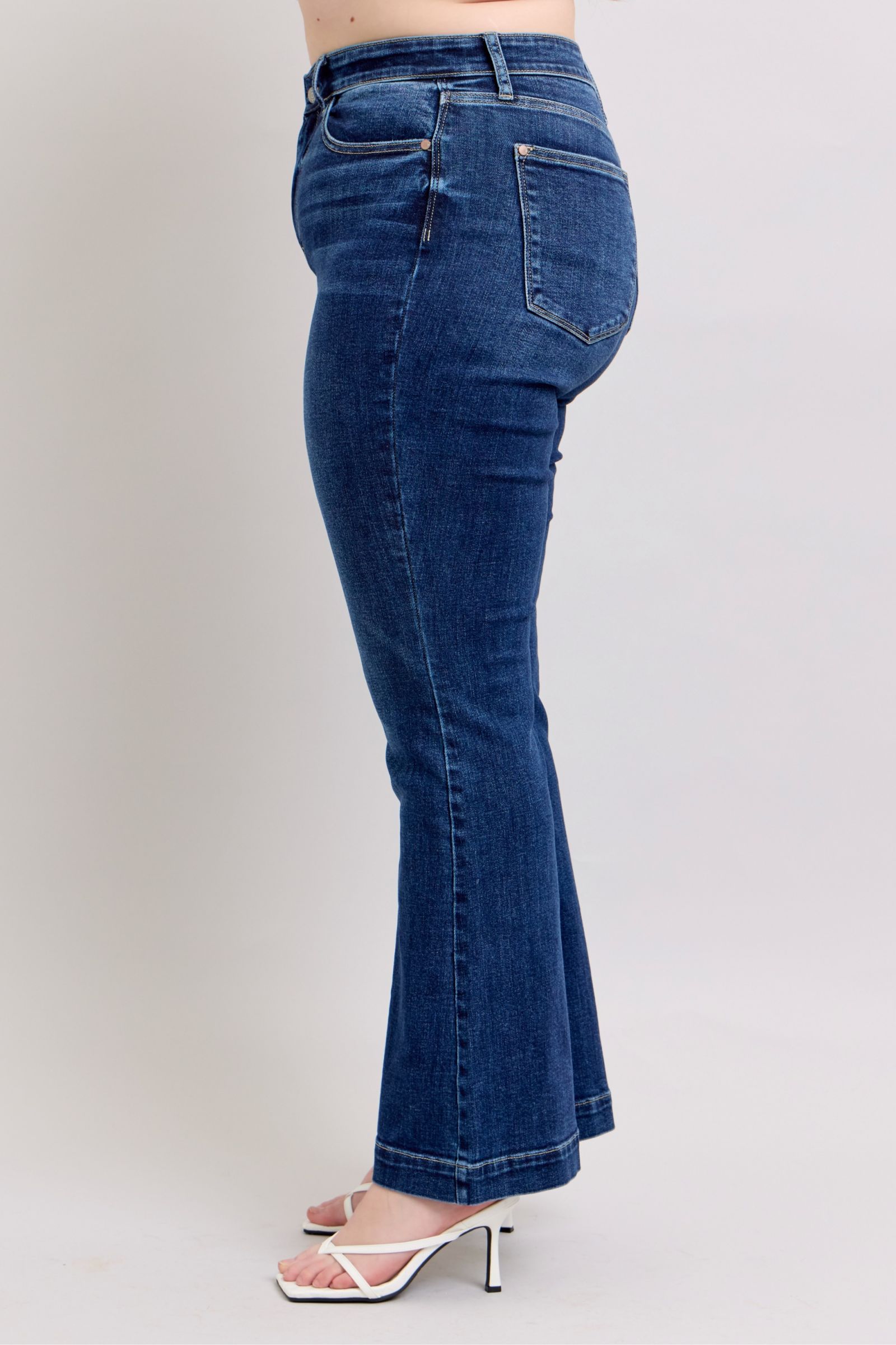 Judy Blue Full Size High Rise Flare Jeans with Pockets Plus Size - Tigbul's Variety Fashion Shop