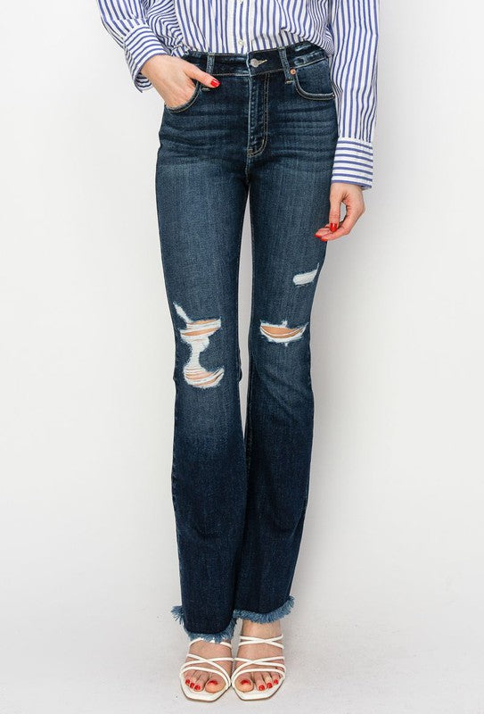 HIGH RISE WESTERN BOOT JEANS - Tigbuls Variety Fashion