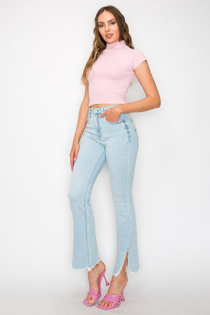 PLUS SIZE - HIGH RISE BOOT CUT JEANS - Tigbuls Variety Fashion