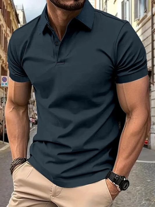 Men's Full Size Button Detail Short Sleeve Polo Plus Size - Tigbul's Variety Fashion Shop