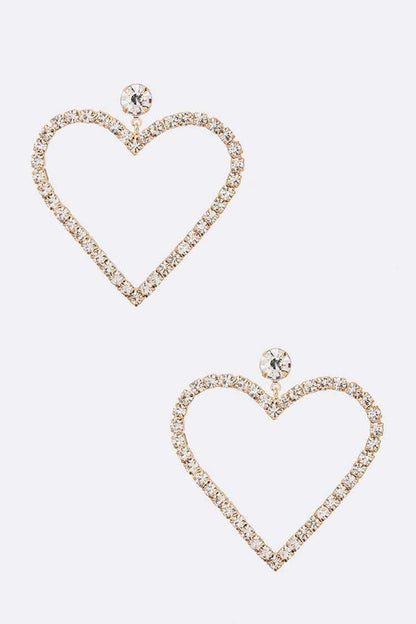 Crystal Heart Drop Earrings - Tigbuls Variety Fashion