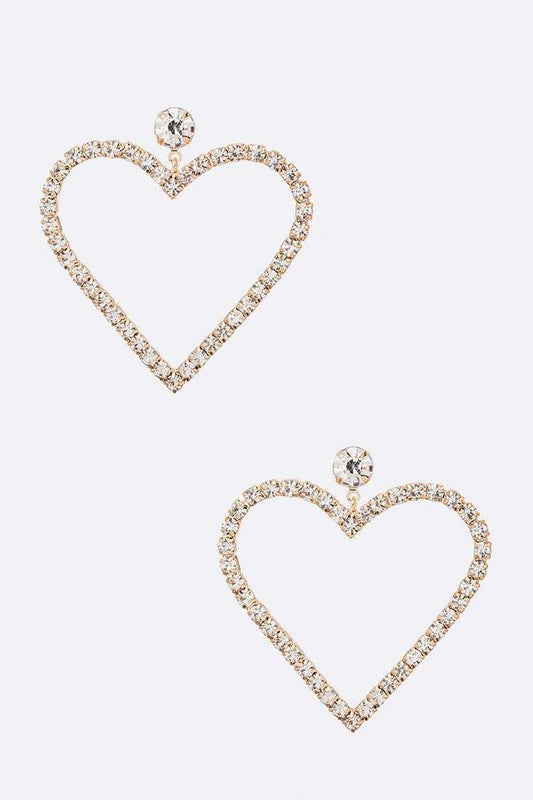 Crystal Heart Drop Earrings - Tigbul's Variety Fashion Shop