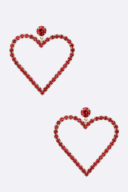 Crystal Heart Drop Earrings - Tigbuls Variety Fashion