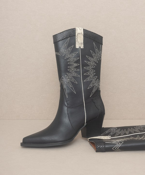 OASIS SOCIETY Halle - Paneled Cowboy Boots - Tigbuls Variety Fashion