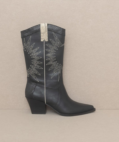 OASIS SOCIETY Halle - Paneled Cowboy Boots - Tigbuls Variety Fashion