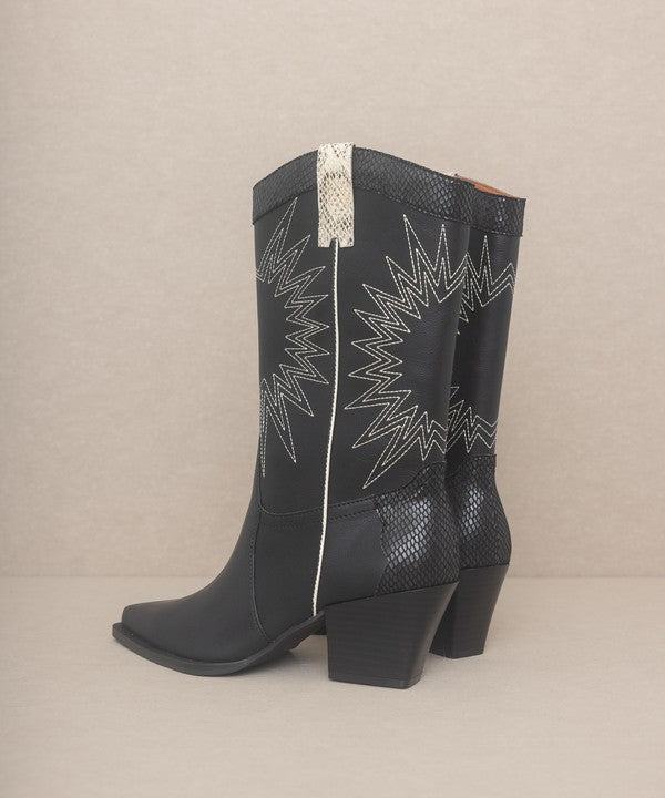 OASIS SOCIETY Halle - Paneled Cowboy Boots - Tigbuls Variety Fashion