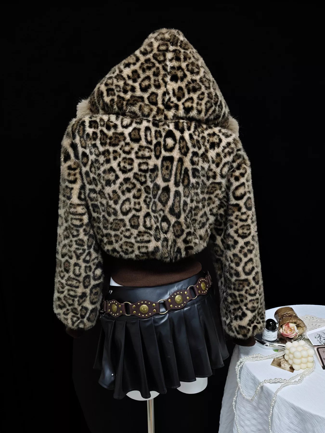 Leopard Faux Fur Hooded Outerwear - Tigbul's Variety Fashion Shop