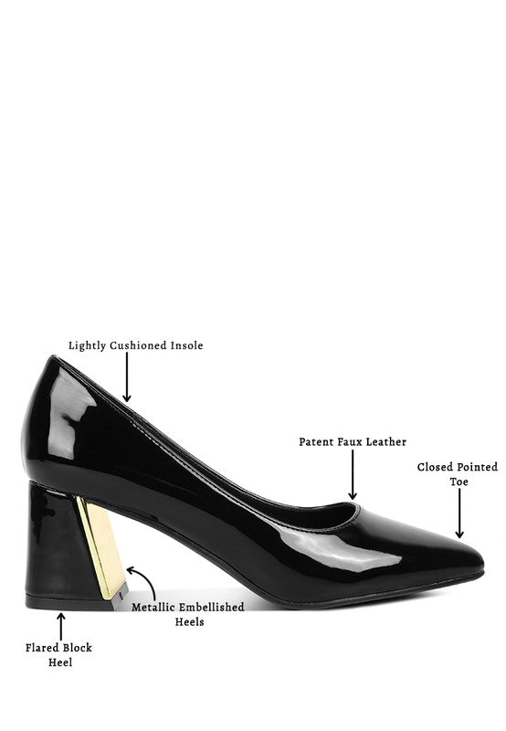 Zaila Metallic Accent Block Heel Pumps | Tigbuls Variety