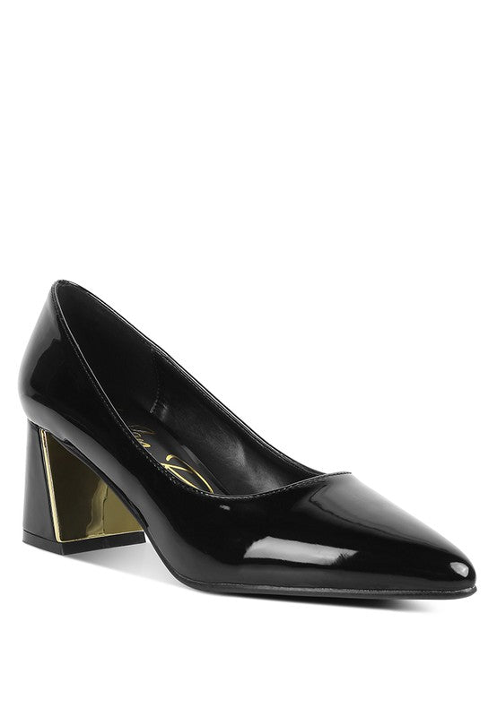 Zaila Metallic Accent Block Heel Pumps | Tigbuls Variety