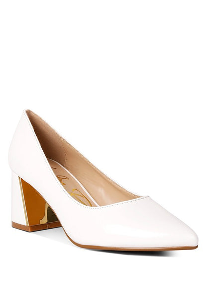 Zaila Metallic Accent Block Heel Pumps | Tigbuls Variety