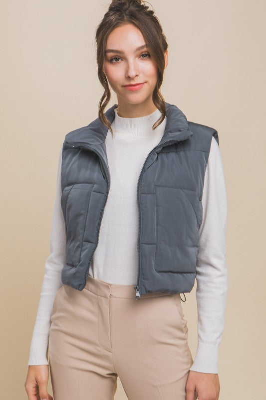 Puffer Vest With Pockets - Tigbul's Variety Fashion Shop