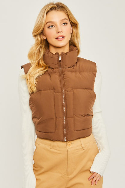 Puffer Vest With Pockets - Tigbul's Variety Fashion Shop