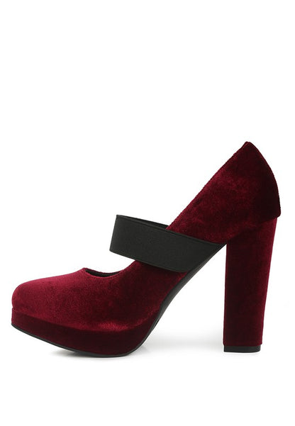 Krause High Block Heel Velvet Pumps - Tigbuls Variety Fashion