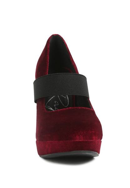 Krause High Block Heel Velvet Pumps - Tigbuls Variety Fashion