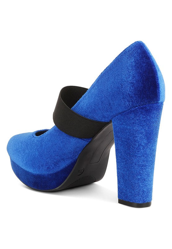 Krause High Block Heel Velvet Pumps - Tigbuls Variety Fashion