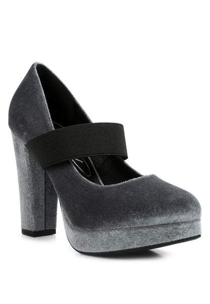 Krause High Block Heel Velvet Pumps - Tigbuls Variety Fashion