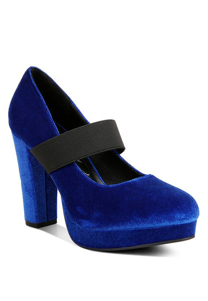 Krause High Block Heel Velvet Pumps - Tigbuls Variety Fashion