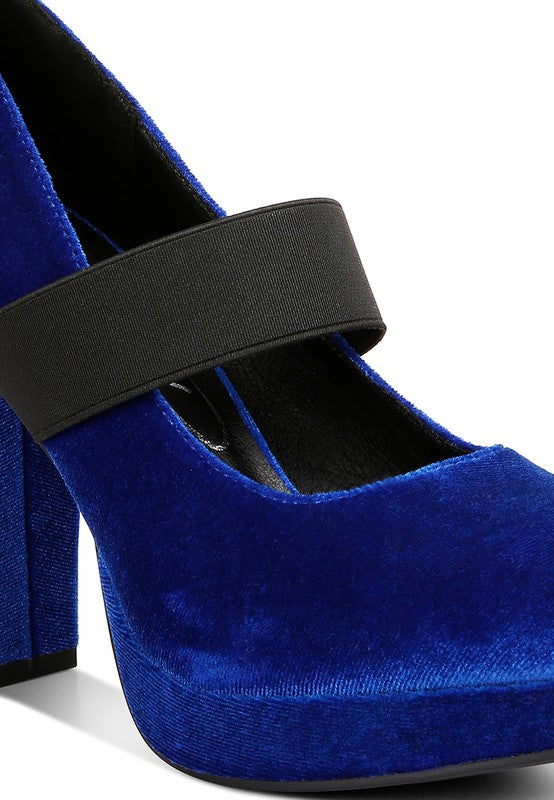 Krause High Block Heel Velvet Pumps - Tigbuls Variety Fashion