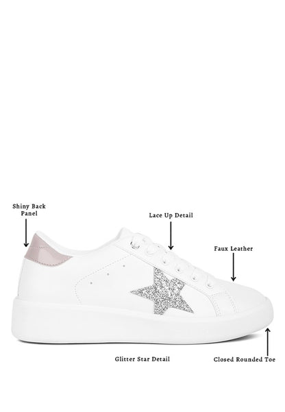 Starry Glitter Star Detail Sneakers - Tigbuls Variety Fashion